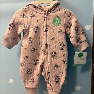 Carter's Pink Floral Quilted Footie